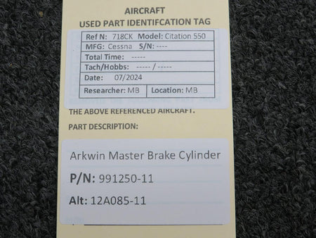 Arkwin 991250-11 (Alt: 12A085-11) Arkwin Master Brake Cylinder