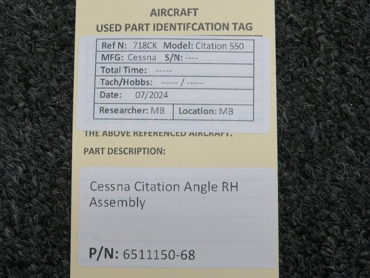 Does Not Apply 6511150-68 Cessna Citation Angle RH Assembly