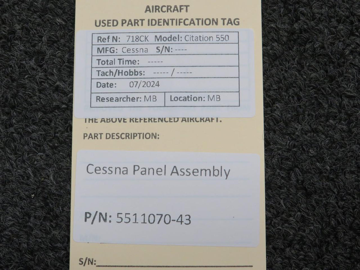 Does Not Apply 5511070-43 Cessna Panel Assembly