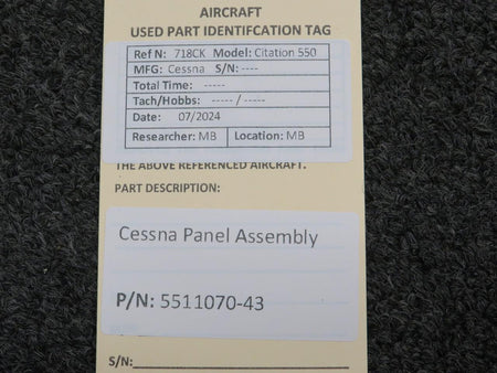 Does Not Apply 5511070-43 Cessna Panel Assembly