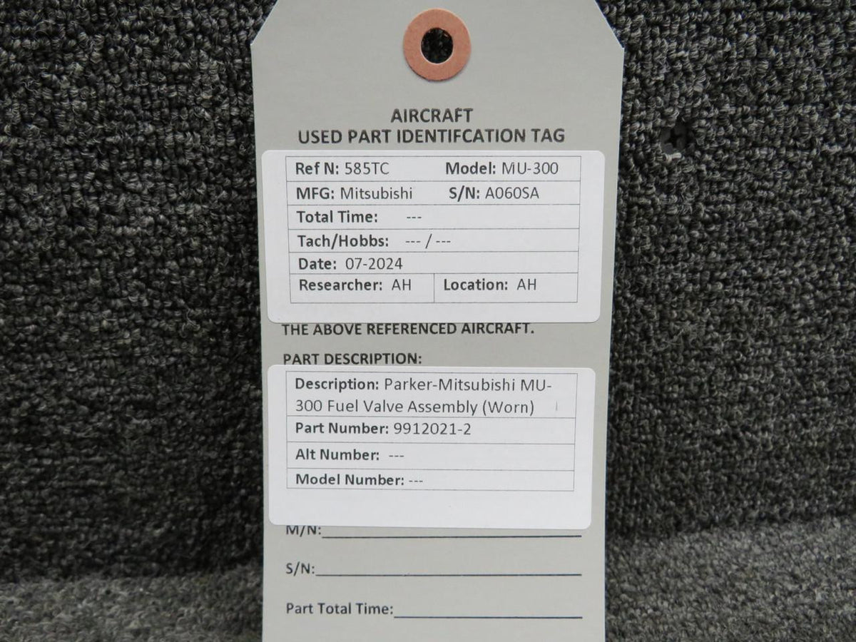 Parker 9912021-2 Parker-Mitsubishi MU-300 Fuel Valve Assembly (Worn)