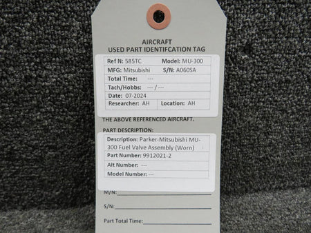 Parker 9912021-2 Parker-Mitsubishi MU-300 Fuel Valve Assembly (Worn)