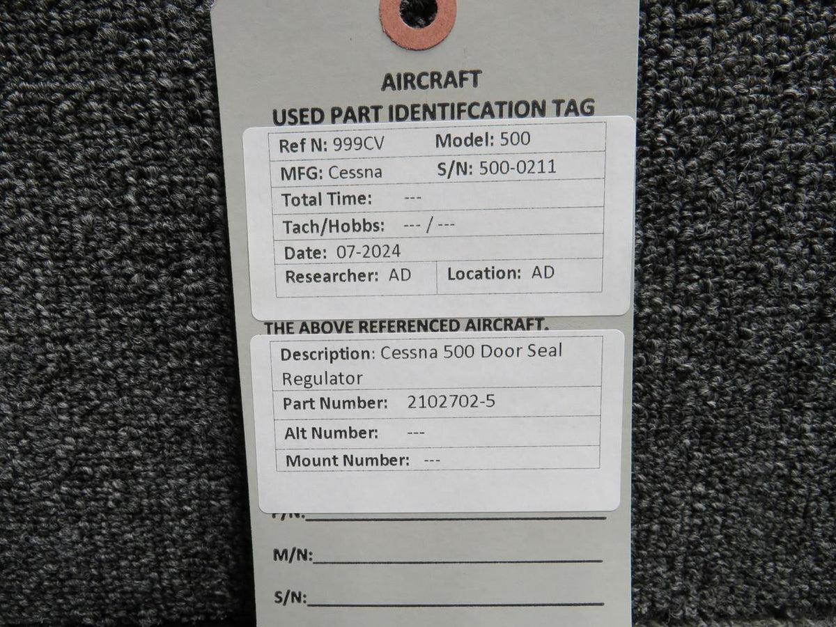 Cessna Aircraft Parts 2102702-5 Cessna Citation 500 Door Seal Regulator