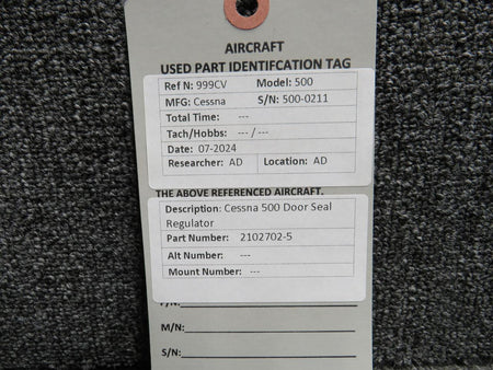 Cessna Aircraft Parts 2102702-5 Cessna Citation 500 Door Seal Regulator