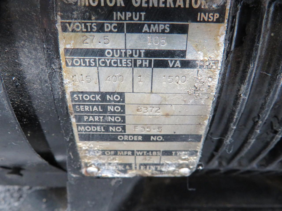 Jack and Heintz F35-5 Jack & Heintz Motor Generator (27.5V)