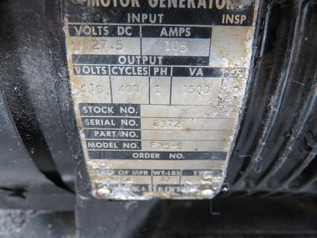 Jack and Heintz F35-5 Jack & Heintz Motor Generator (27.5V)