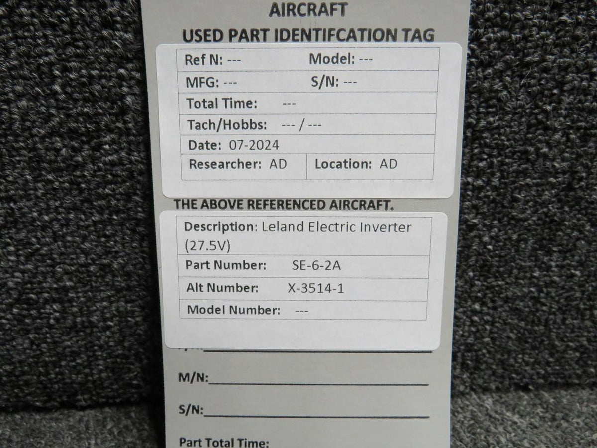 Leland Electrosystems Inc SE-6-2A (Alt: X-3514-1) Leland Electric Inverter (27.5V)