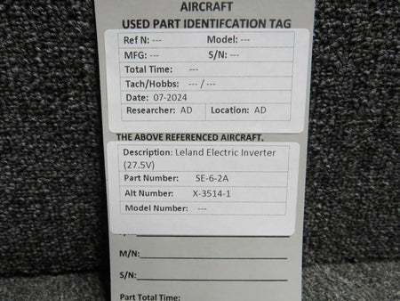 Leland Electrosystems Inc SE-6-2A (Alt: X-3514-1) Leland Electric Inverter (27.5V)