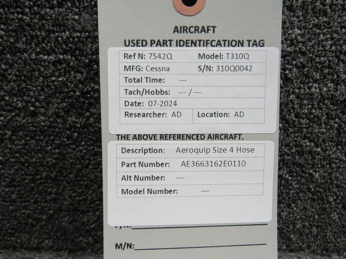 Aeroquip AE3663162E0110 Aeroquip Size 4 Hose