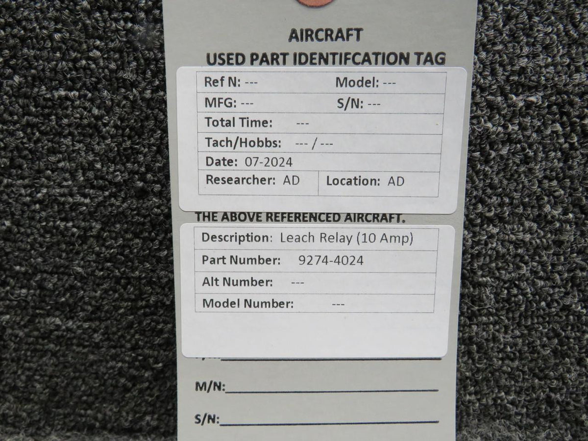 Leach Corp 9274-4024 Leach Relay (10 Amp)