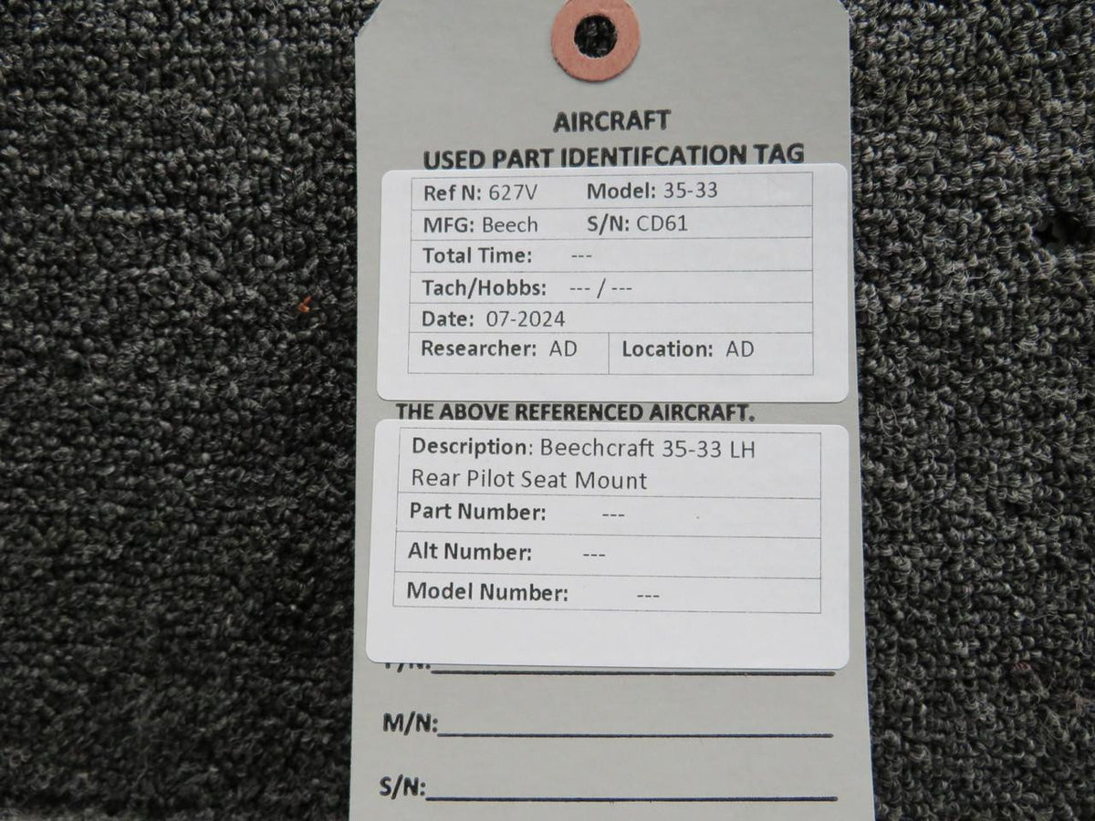 Beechcraft Parts Beechcraft 35-33 LH Rear Pilot Seat Mount