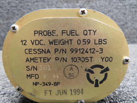 Ametek 10305T01Y00 (Alt: 9912412-3) Ametek Fuel Quantity Probe (12V)