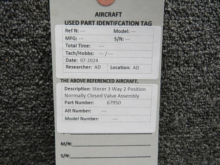 Sterer 67950 Sterer 3 Way 2 Position Normally Closed Valve Assembly