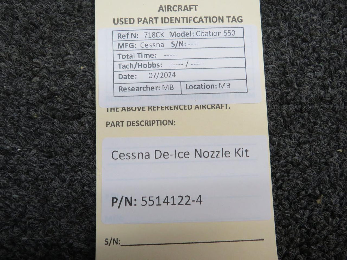 Does Not Apply 5514122-4 Cessna De-Ice Nozzle Kit RH