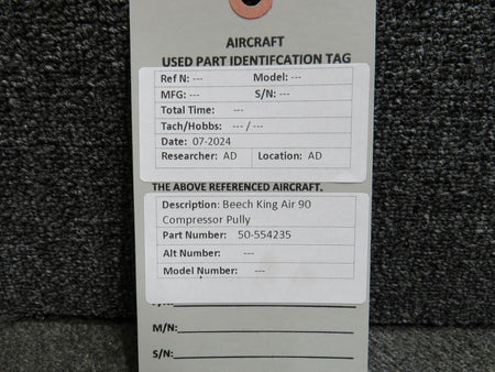 Beechcraft Parts 50-554235 Beechcraft King Air 90 Compressor Pully