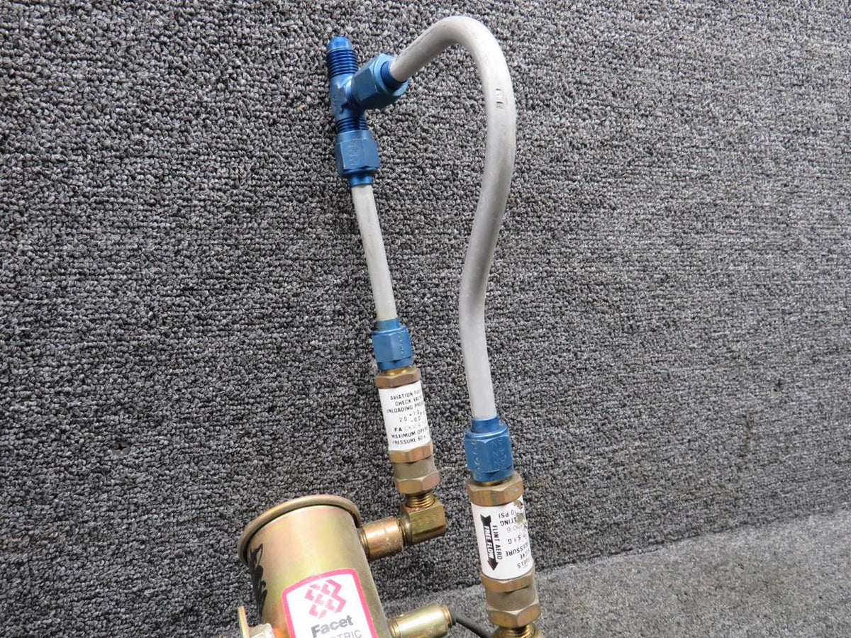 Facet Electric Fuel Pump Assembly with Check Valves and Tubing