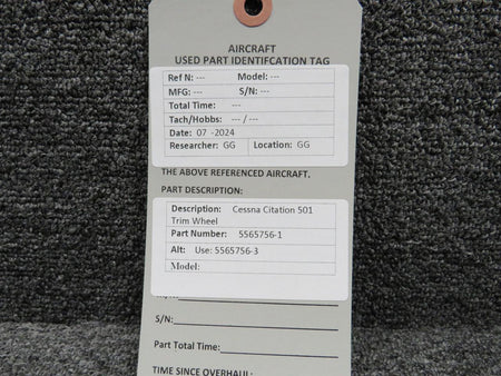 Does Not Apply 5565756-1 (Use: 5565756-3) Cessna Citation 501 Trim Wheel
