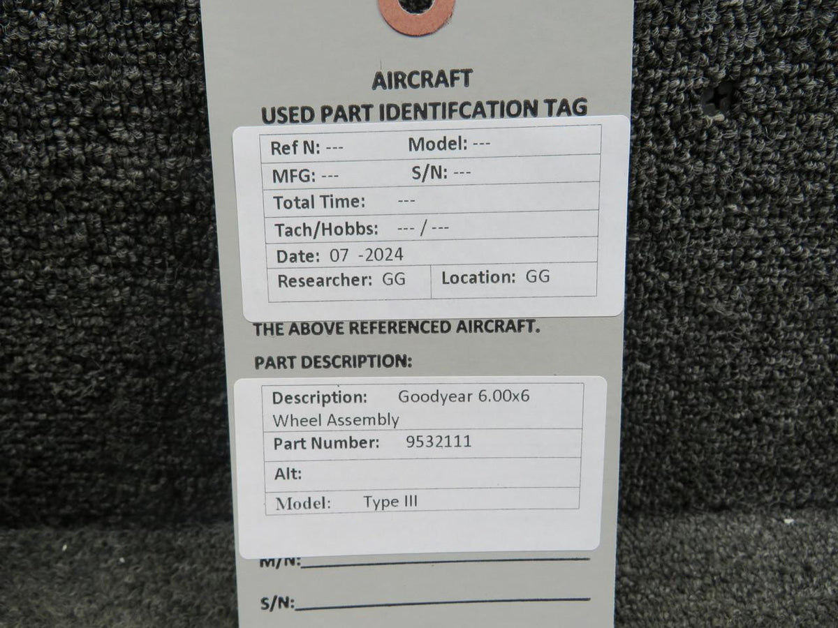 Goodyear 9532111 Goodyear Type III 6.00-6 Wheel Assembly