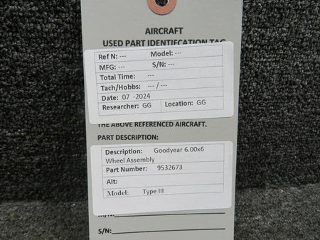 Goodyear 9532673 Goodyear Type III 6.00-6 Wheel Assembly