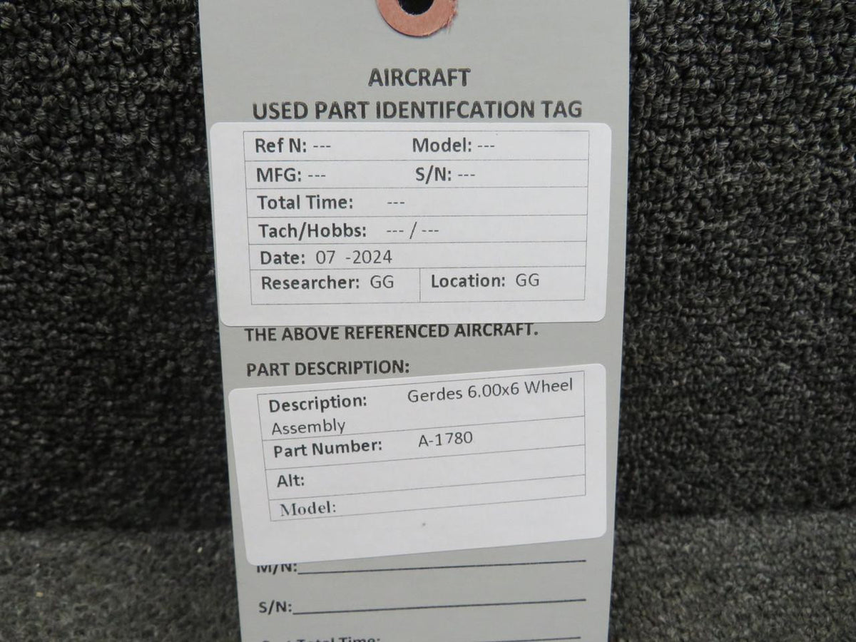 Gerdes A-1780 Gerdes 6.00-6 Wheel Assembly