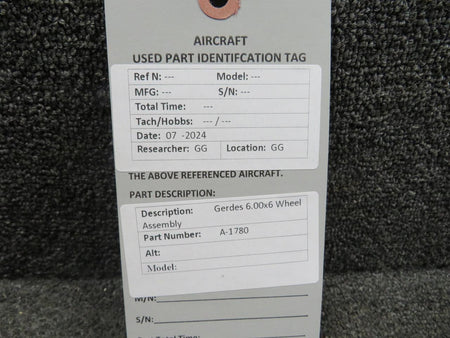 Gerdes A-1780 Gerdes 6.00-6 Wheel Assembly