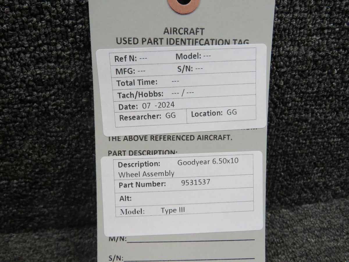 Goodyear 9531537 Goodyear Type III 6.50-10 Wheel Assembly