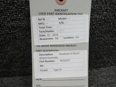 Goodyear 9531537 Goodyear Type III 6.50-10 Wheel Assembly