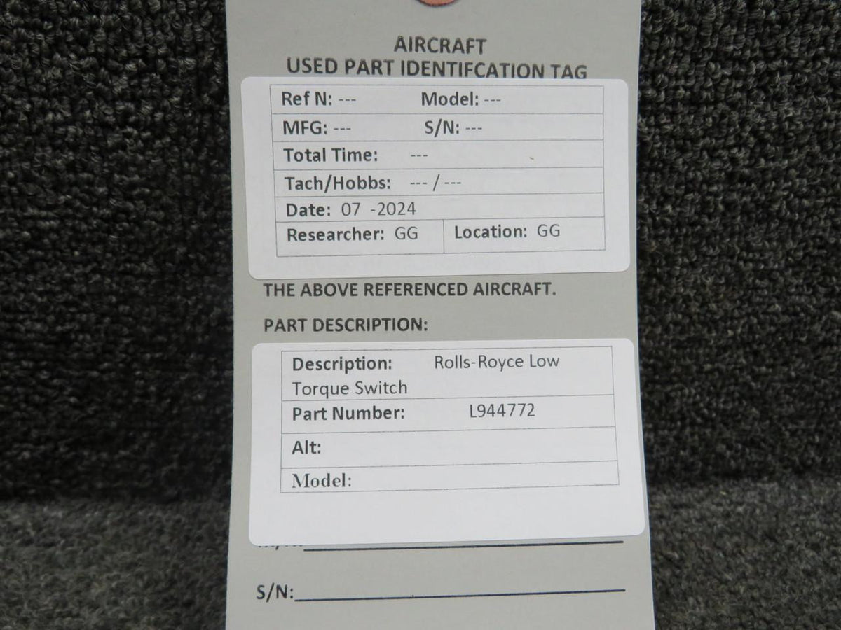 Rolls-Royce L944772 Rolls-Royce Low Torque Switch