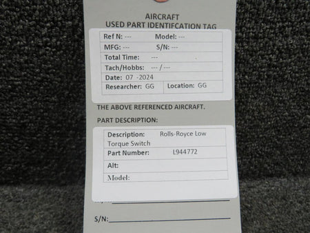 Rolls-Royce L944772 Rolls-Royce Low Torque Switch