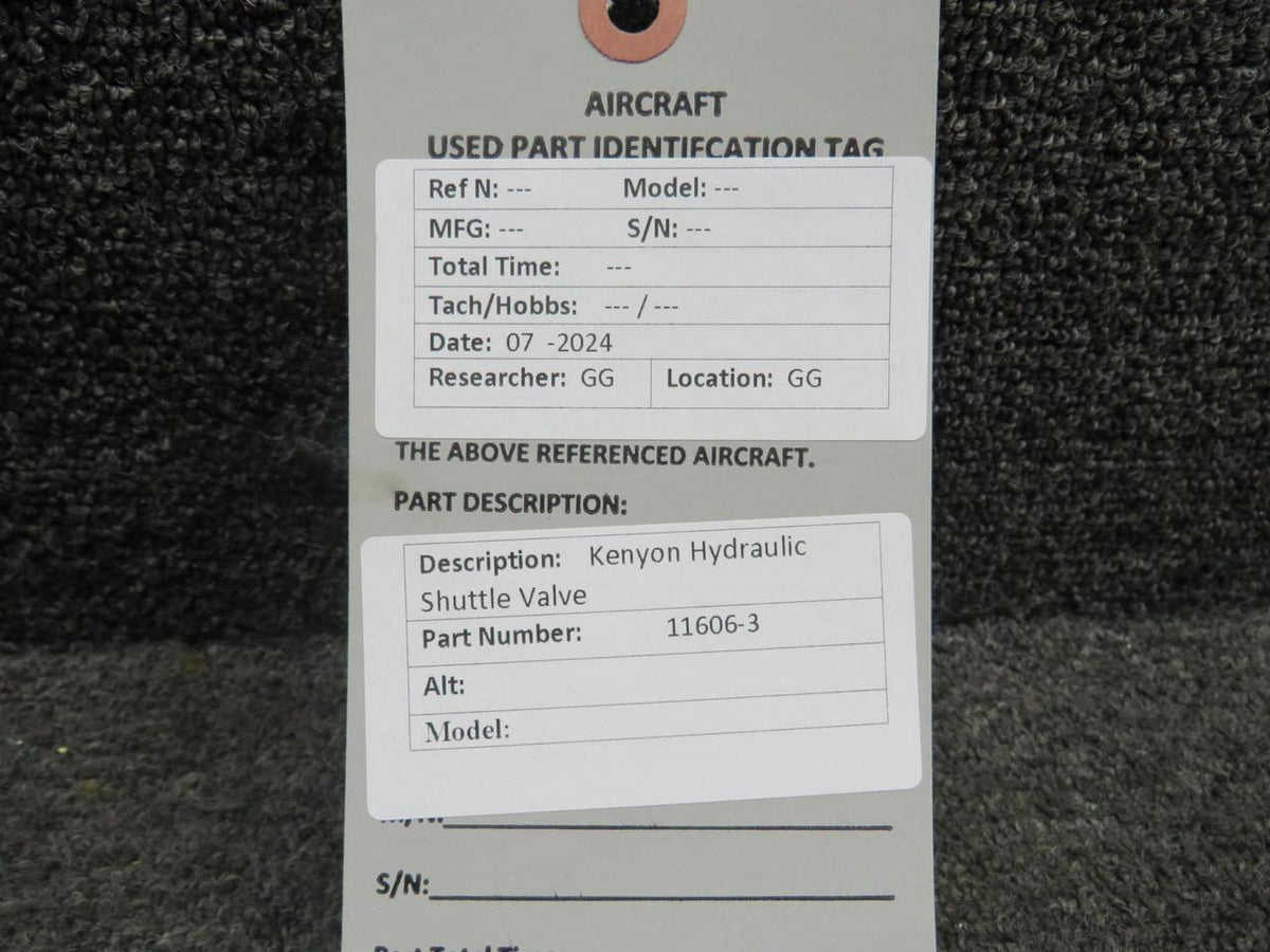 kenyon 11606-3 Kenyon Hydraulic Shuttle Valve