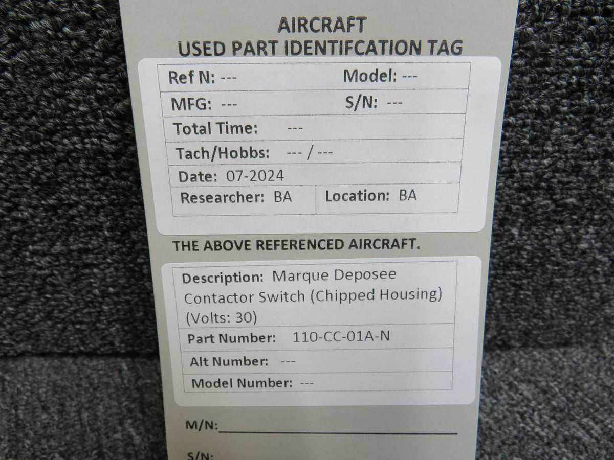 Marque Deposee 110-CC-01A-N Marque Deposee Contactor Switch (Chipped Housing) (Volts: 30)