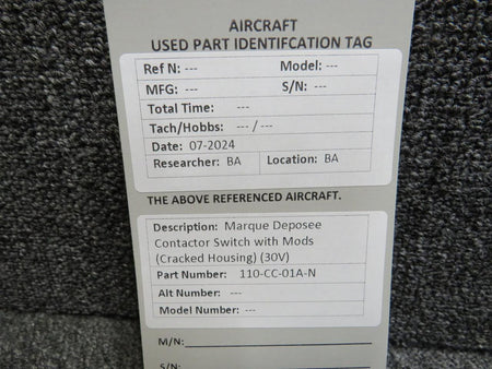 Marque Deposee 110-CC-01A-N Marque Deposee Contactor Switch with Mods (Cracked Housing) (30V)