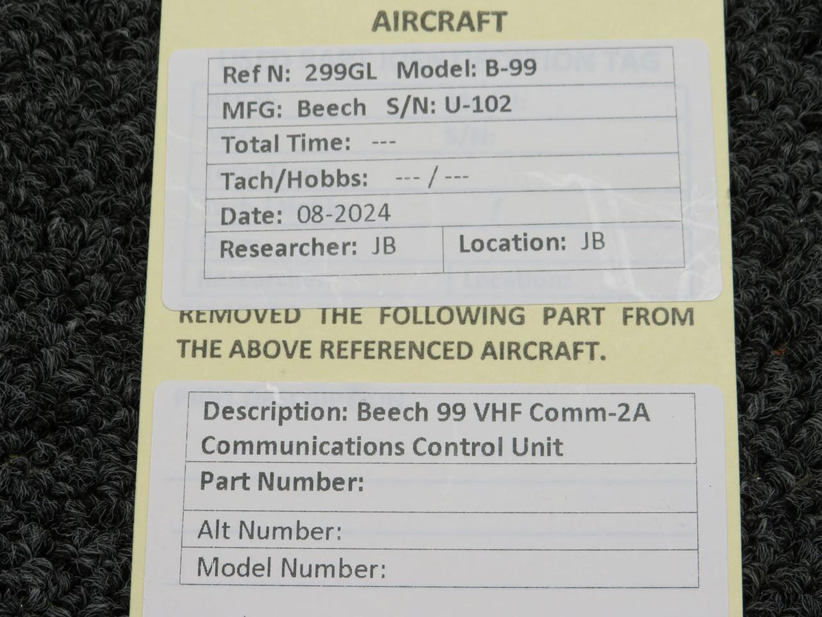 Beechcraft Parts Beech 99 VHF Comm-2A Communications Control Unit