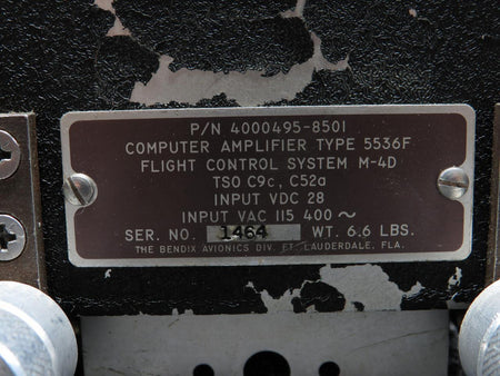 Bendix Airplane Parts & Equipment 4000495-8501 Bendix 5536F Computer Amplifier with Mods (28V)