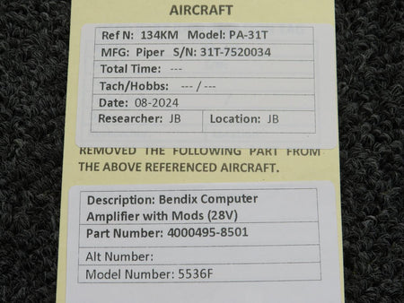 Bendix Airplane Parts & Equipment 4000495-8501 Bendix 5536F Computer Amplifier with Mods (28V)