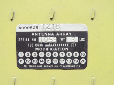 Bendix Airplane Parts & Equipment 4000525-1218 Bendix Antenna Array