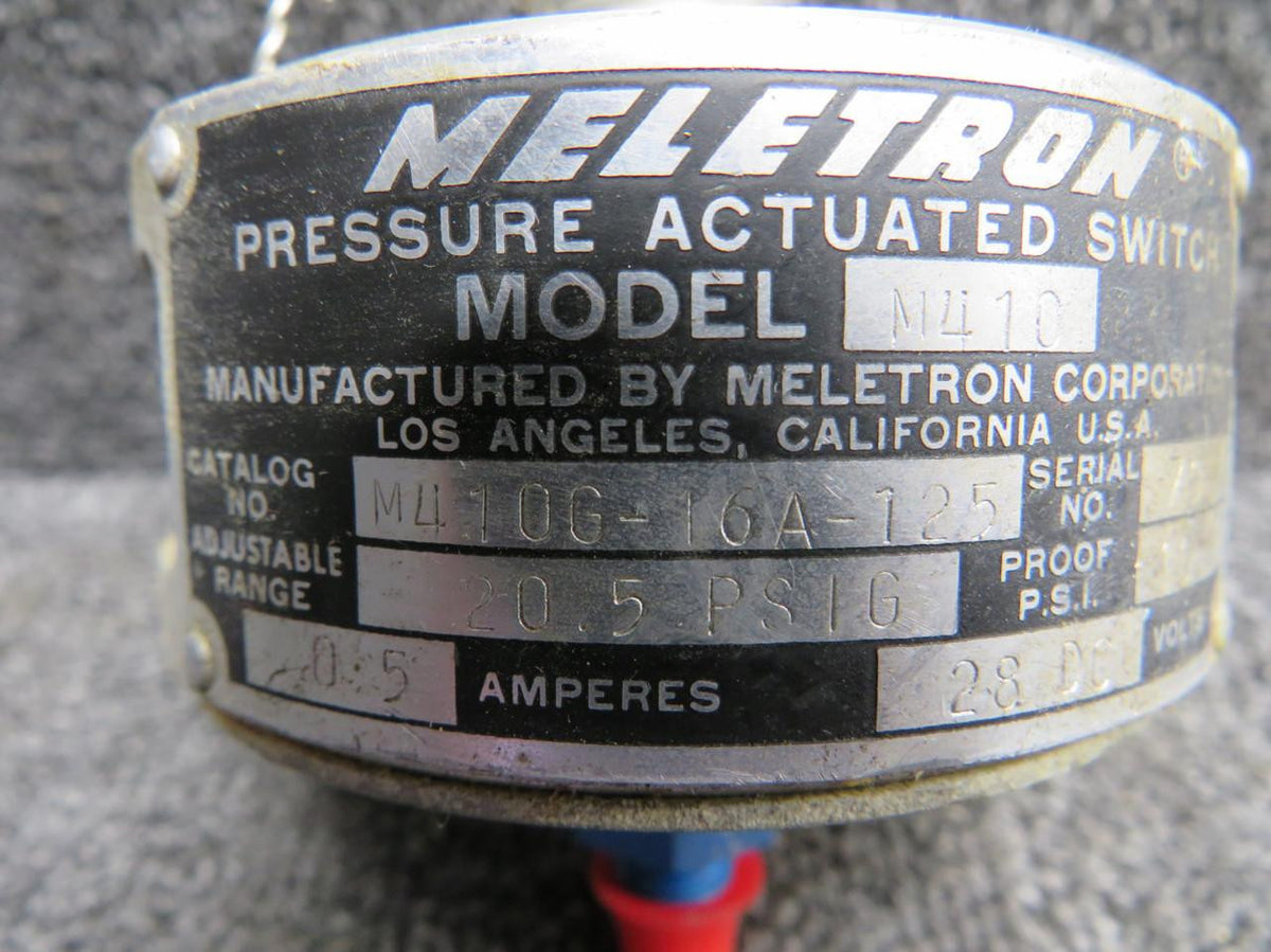 Meletron M410G-16A-125 Meletron M410 Pressure Actuated Switch (Volts: 28)