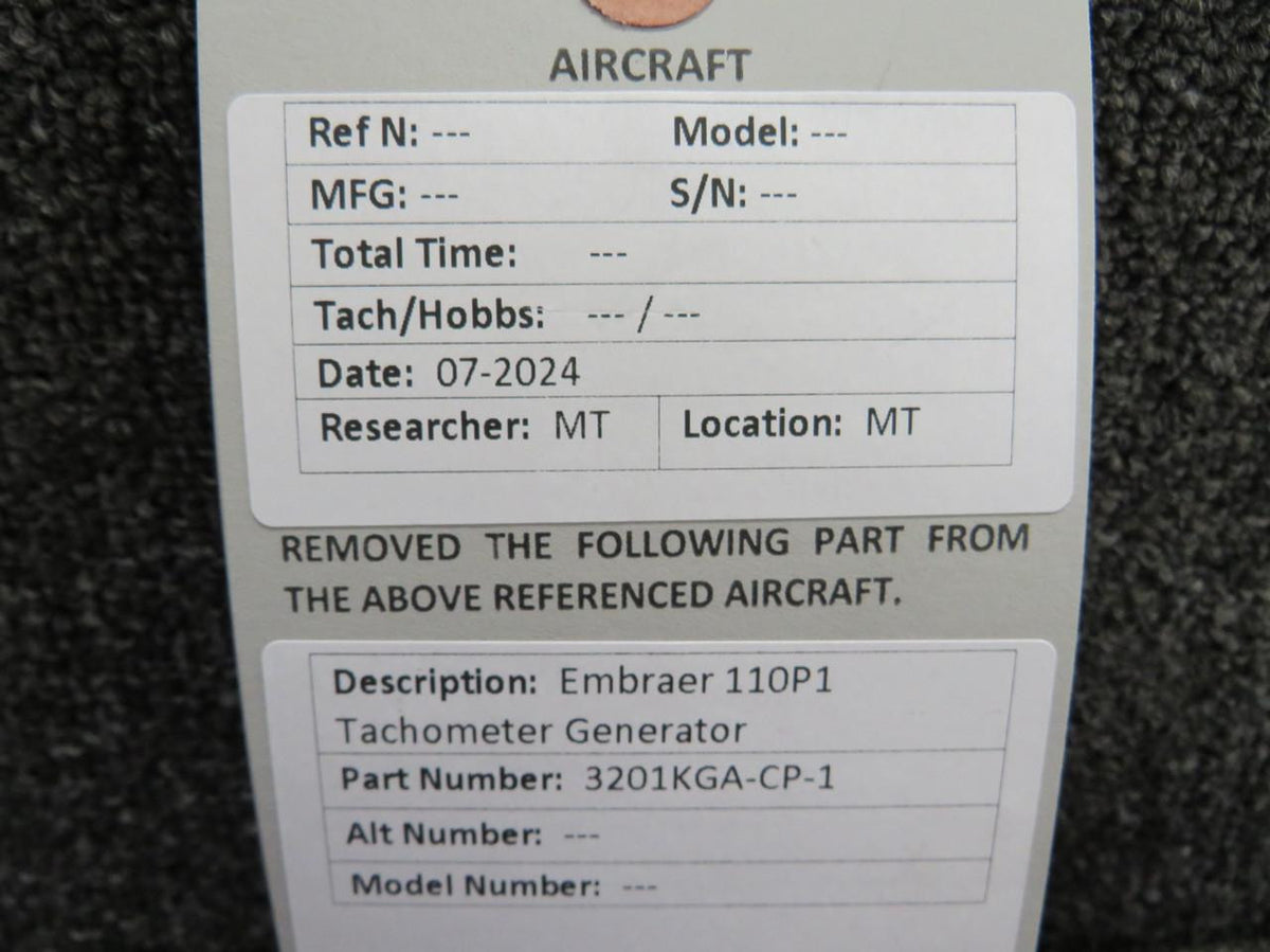 Embraer 3201KGA-CP-1 Embraer 110P1 Tachometer Generator
