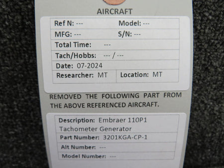 Embraer 3201KGA-CP-1 Embraer 110P1 Tachometer Generator