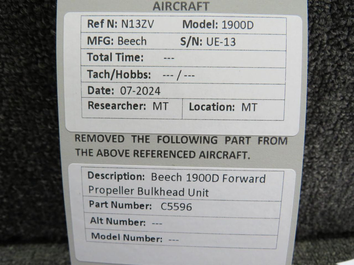 Does Not Apply C-5596 Beechcraft 1900D Hartzell Propeller Bulkhead Forward