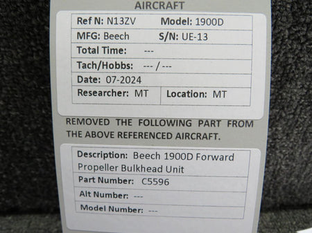 Does Not Apply C-5596 Beechcraft 1900D Hartzell Propeller Bulkhead Forward