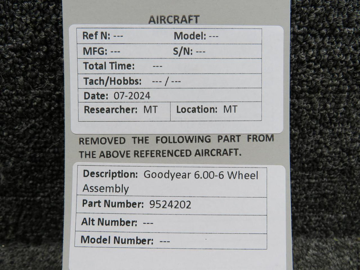 Goodyear 9524202 Goodyear 6.00-6 Wheel Assembly