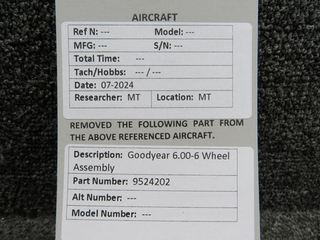 Goodyear 9524202 Goodyear 6.00-6 Wheel Assembly