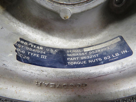 Goodyear 9541934 (Alt: 169-300001-19) Goodyear 6.00-6 Wheel Assembly (No Bearings)