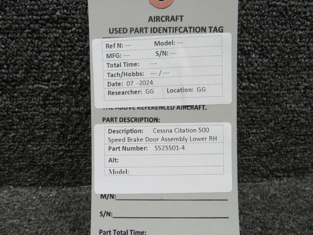 Cessna Aircraft Parts 5525501-4 Cessna Citation 500 Speed Brake Door Assembly Lower RH