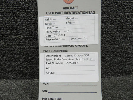 Cessna Aircraft Parts 5525501-4 Cessna Citation 500 Speed Brake Door Assembly Lower RH