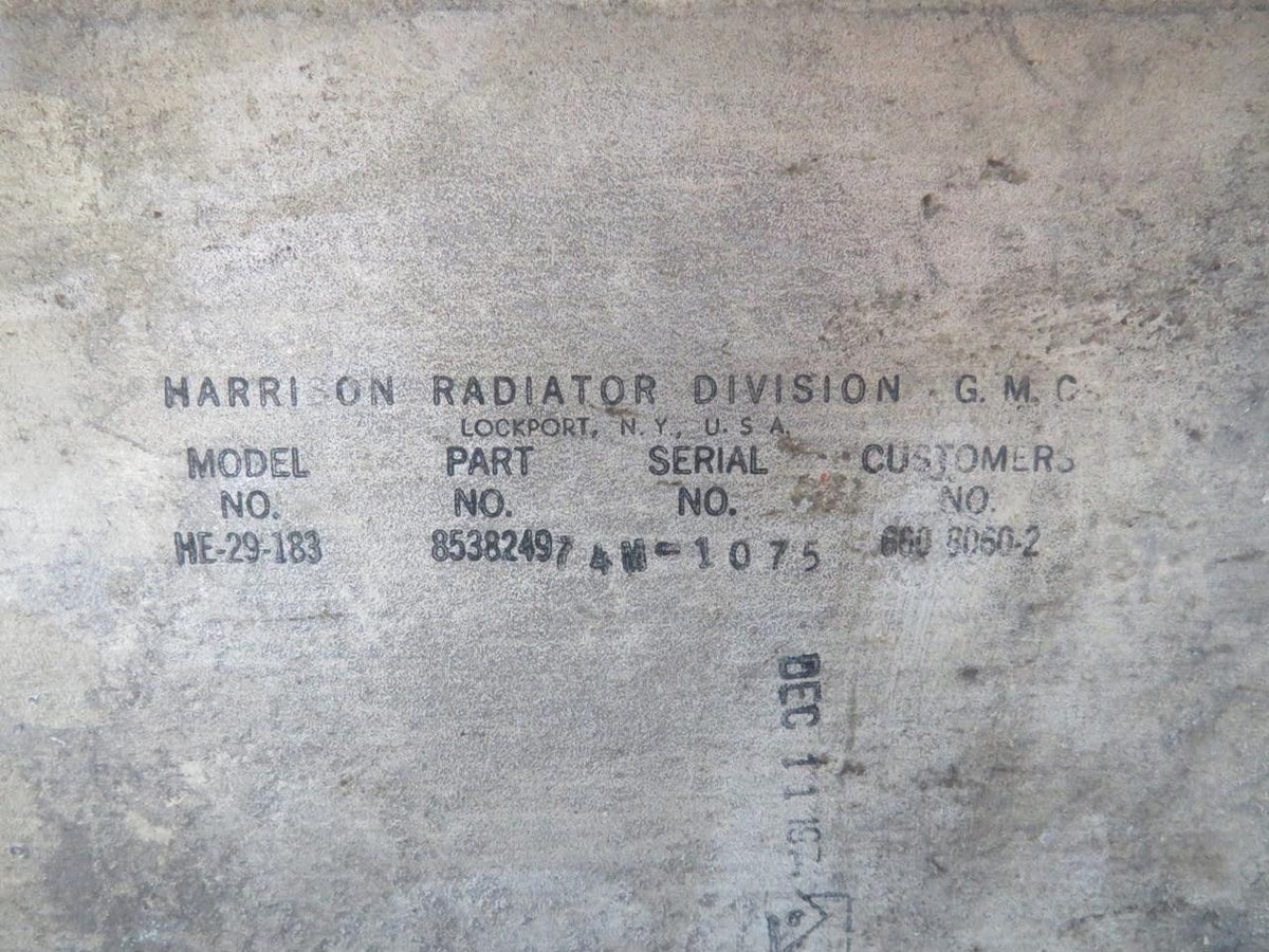 Harrison 8538249 (Alt: 6608060-2) Harrison HE-29-183 Engine Oil Heat Exchanger