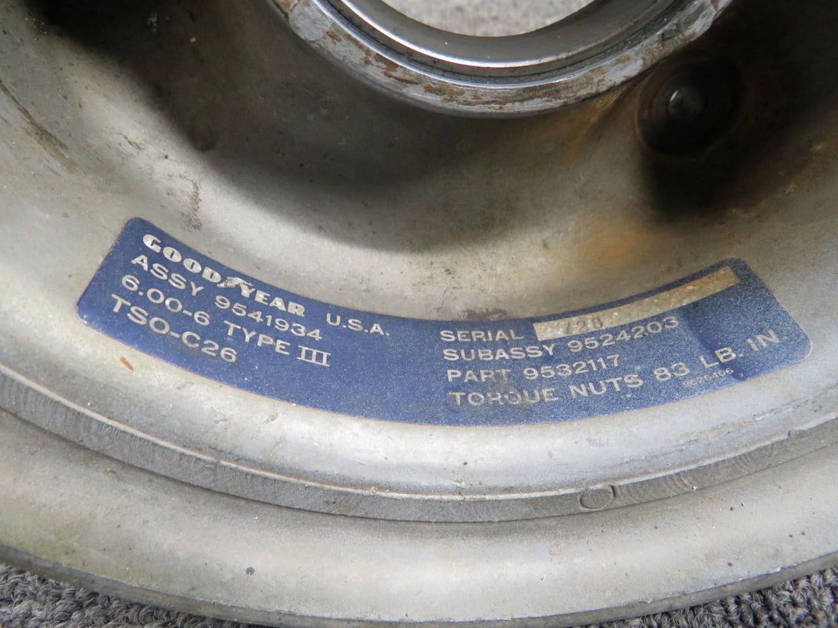 Goodyear 9524203 Goodyear 6.00-6 Inner Wheel Half (No Bearing)