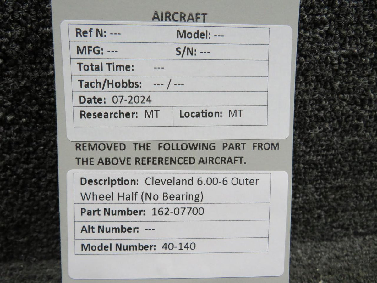 Cleveland 162-07700 Cleveland 40-140 6.00-6 Outer Wheel Half (No Bearing)