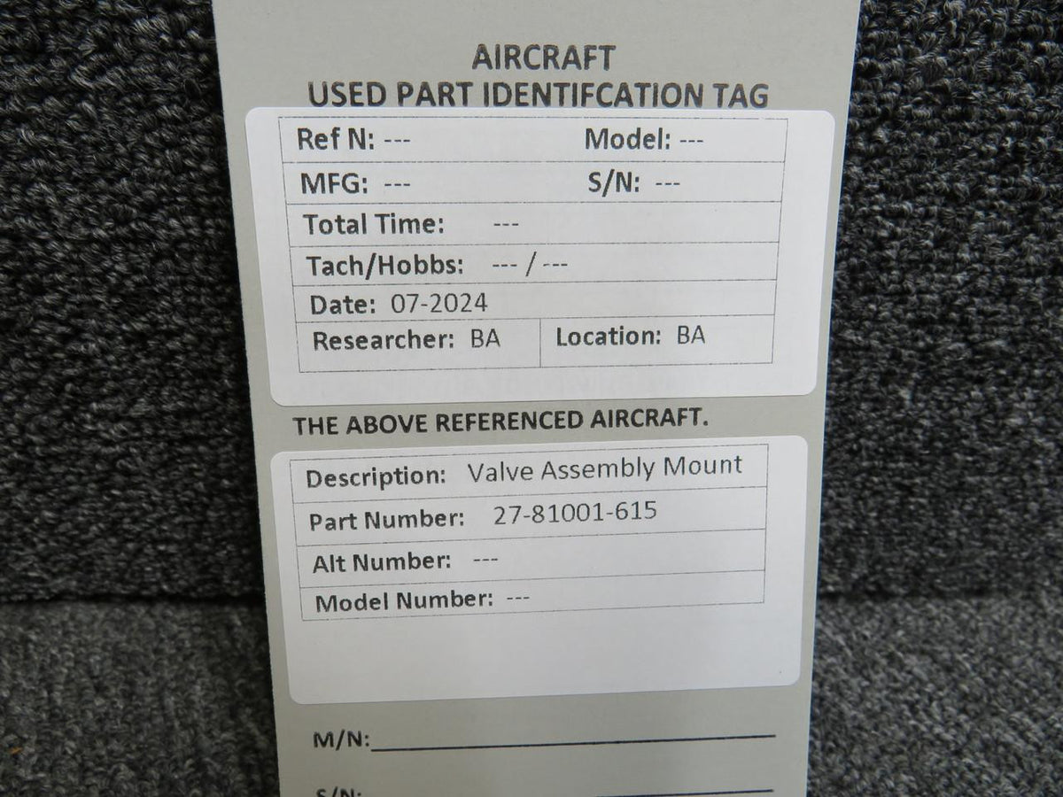 Does Not Apply 27-81001-615 Valve Assembly Mount